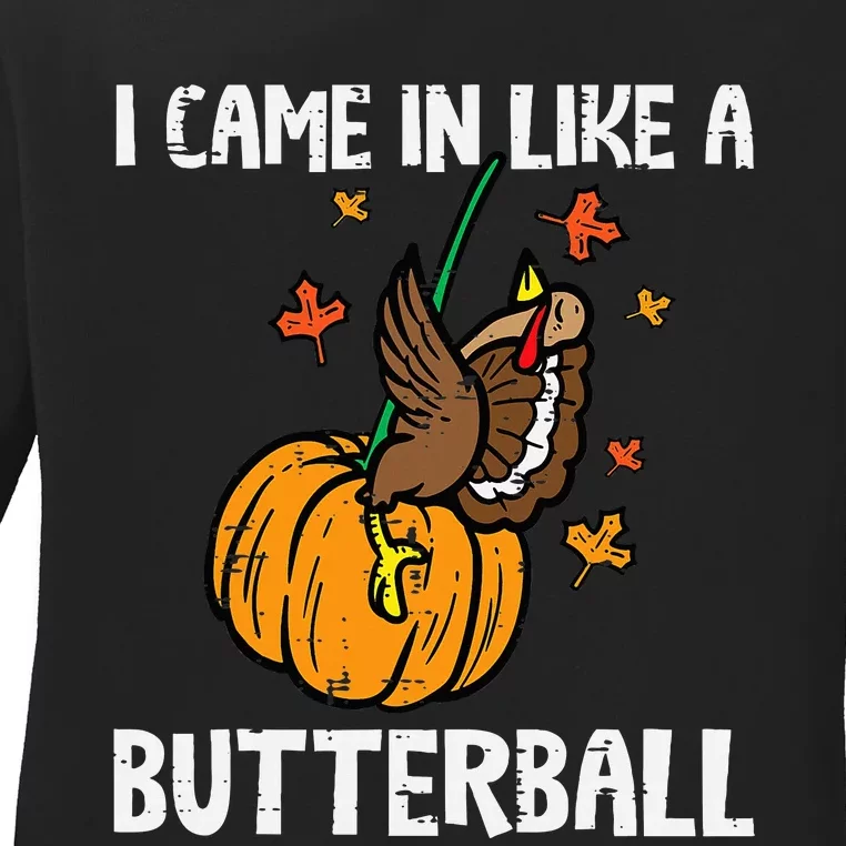 Turkey Trot Hilarious Thanksgiving Costume Ladies Long Sleeve Shirt