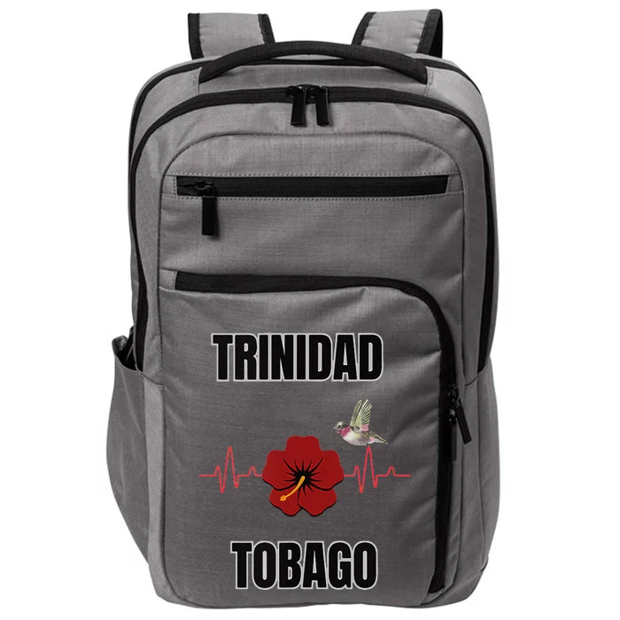 Trinidad Tobago Heartbeat Hibiscus Impact Tech Backpack