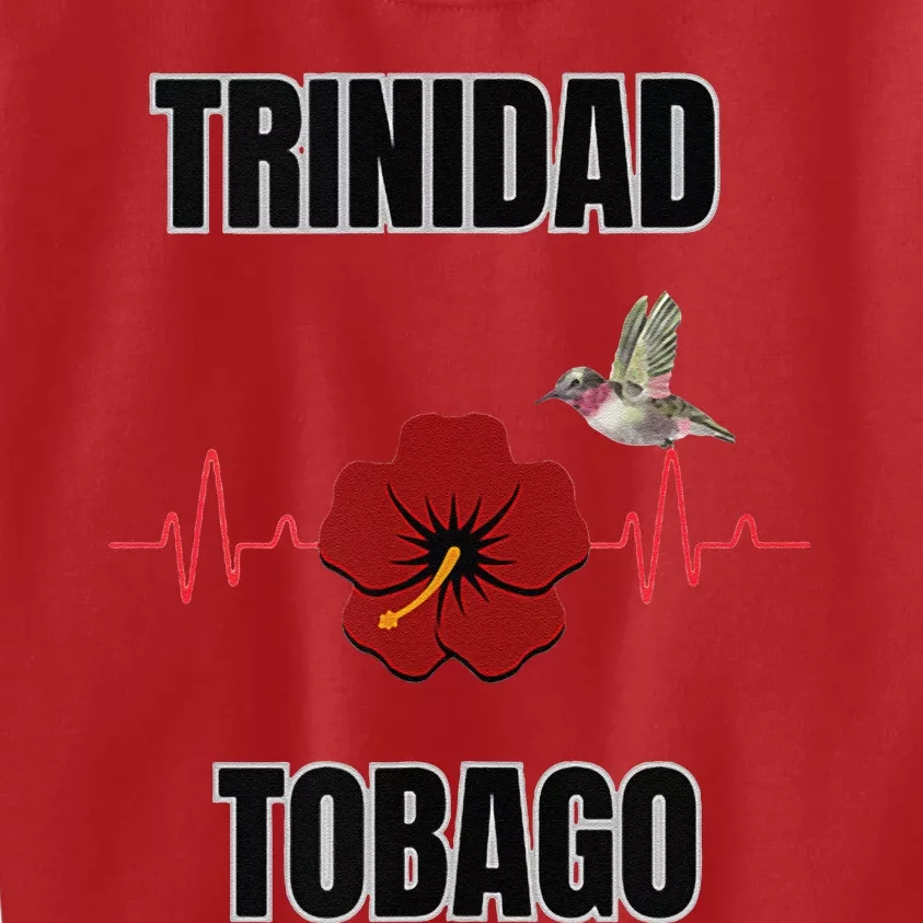 Trinidad Tobago Heartbeat Hibiscus Kids Sweatshirt