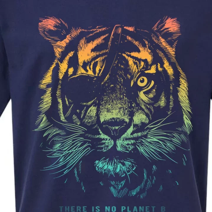 Tiger: There Is No Planet B Great Gift Climate Change Is Real! Cute Gift Sueded Cloud Jersey T-Shirt