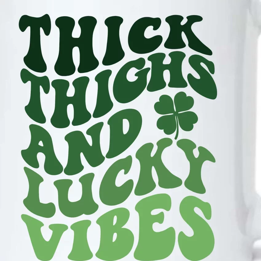 Thick Thighs Irish Vibes Retro St Paddy Black Color Changing Mug