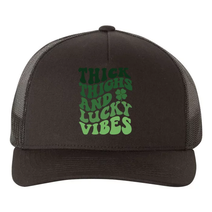 Thick Thighs Irish Vibes Retro St Paddy Yupoong Adult 5-Panel Trucker Hat