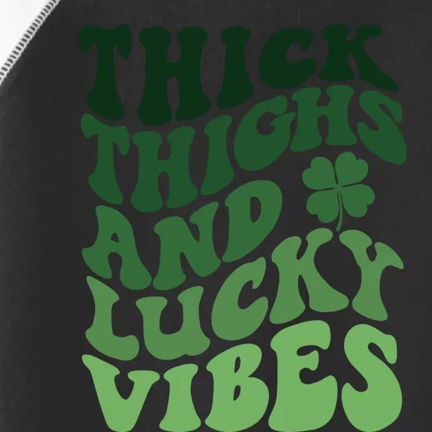 Thick Thighs Irish Vibes Retro St Paddy Toddler Fine Jersey T-Shirt