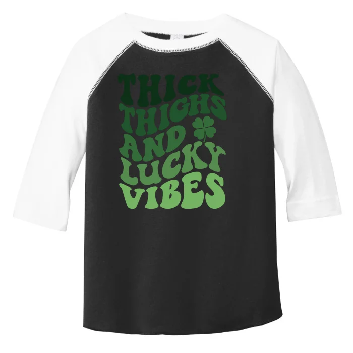 Thick Thighs Irish Vibes Retro St Paddy Toddler Fine Jersey T-Shirt