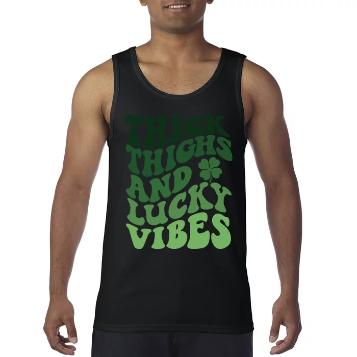 Thick Thighs Irish Vibes Retro St Paddy Tank Top