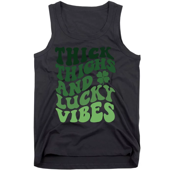 Thick Thighs Irish Vibes Retro St Paddy Tank Top