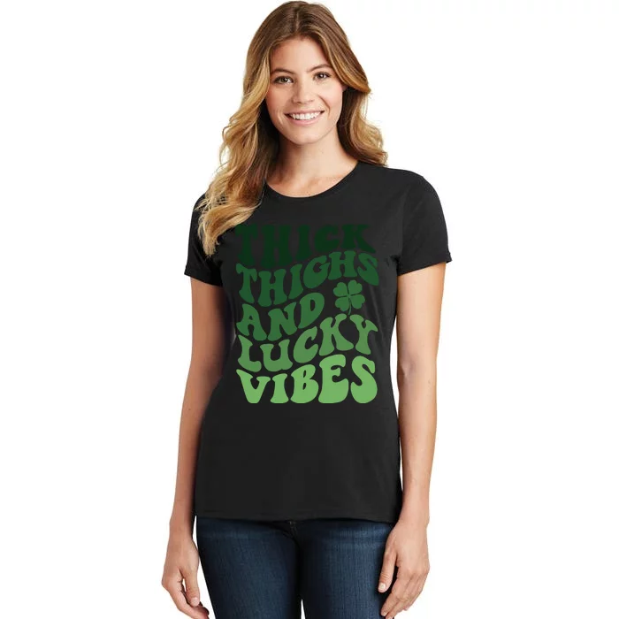 Thick Thighs Irish Vibes Retro St Paddy Women's T-Shirt