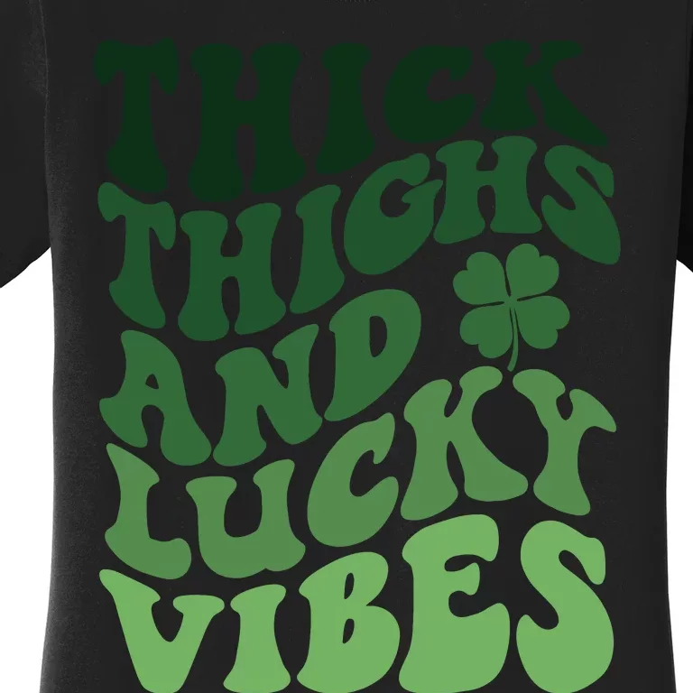 Thick Thighs Irish Vibes Retro St Paddy Women's T-Shirt