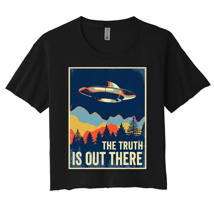 The Truth Is Out There Area 51 Alien UFO Women's Crop Top Tee