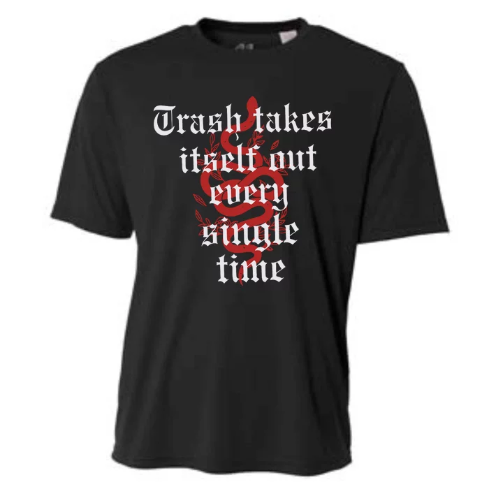 Trash Takes Itself Out Every Single Time Taylor Cooling Performance Crew T-Shirt