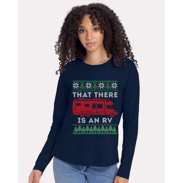 That There Is An Rv Ugly Christmas Camping Holiday Camper Womens Cotton Relaxed Long Sleeve T-Shirt