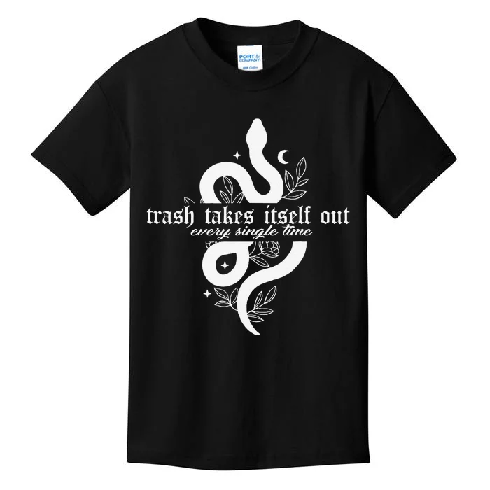 Trash Takes Itself Out Every Single Time Funny Kids T-Shirt