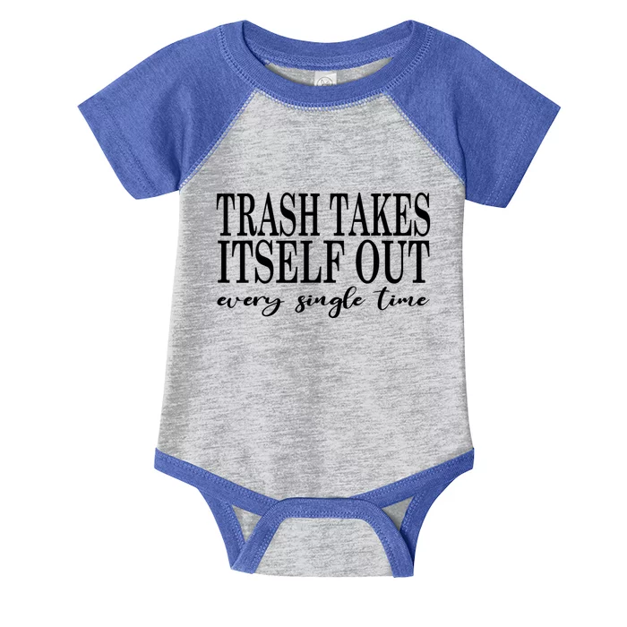 Trash Takes Itself Out Every Single Time Sarcastic Infant Baby Jersey Bodysuit