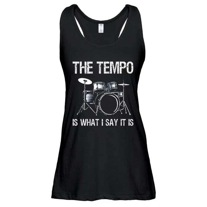 The Tempo Is What I Say It Is Gift Funny Drummer Ladies Essential Flowy Tank