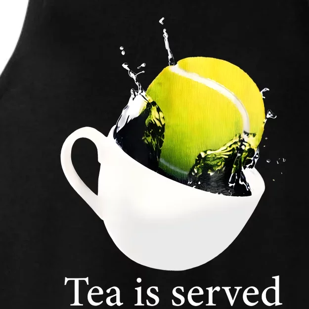 Tennis Tea Is Served Ladies Tri-Blend Wicking Tank