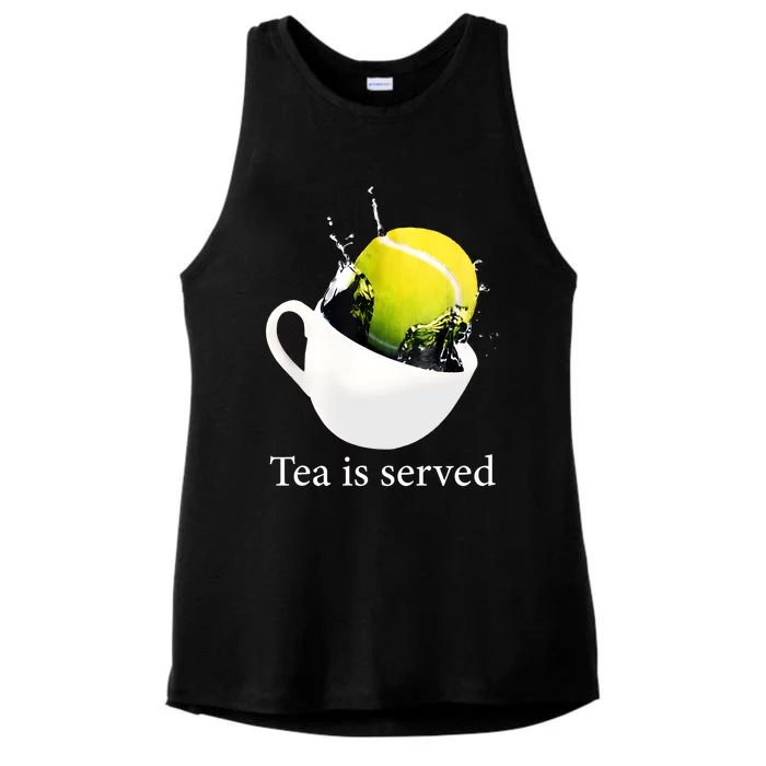 Tennis Tea Is Served Ladies Tri-Blend Wicking Tank