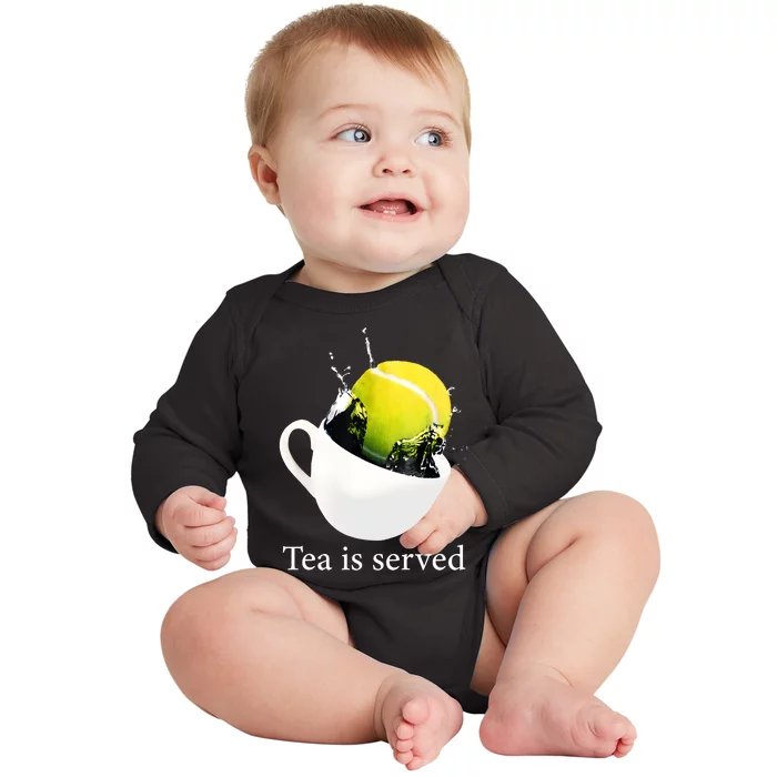 Tennis Tea Is Served Baby Long Sleeve Bodysuit