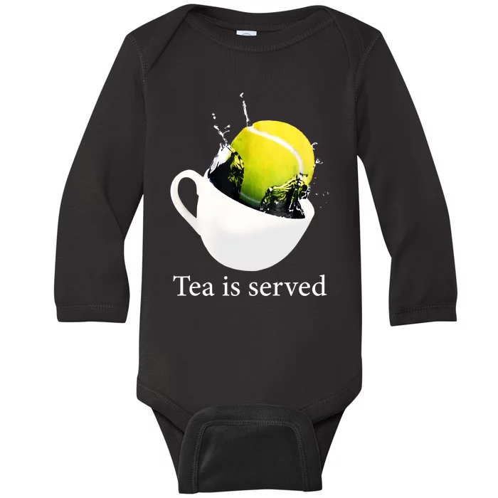 Tennis Tea Is Served Baby Long Sleeve Bodysuit