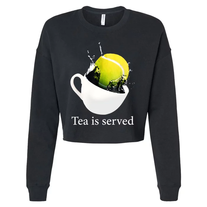 Tennis Tea Is Served Cropped Pullover Crew