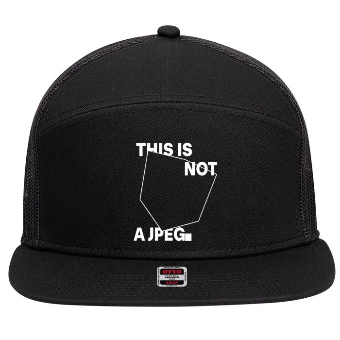 Tinaj This Is Not A Jpeg 7 Panel Mesh Trucker Snapback Hat