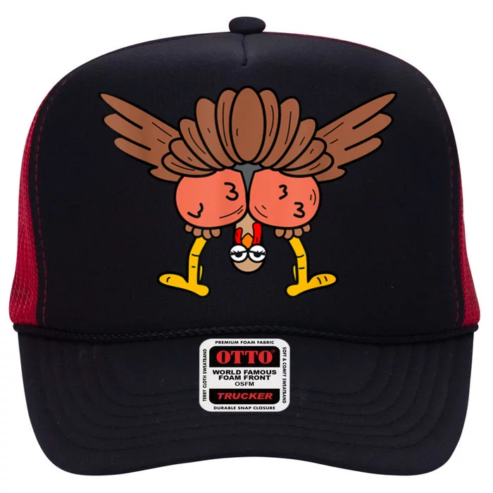 Thanksgiving Turkey It AinT Gonna Stuff Itself High Crown Mesh Trucker Hat