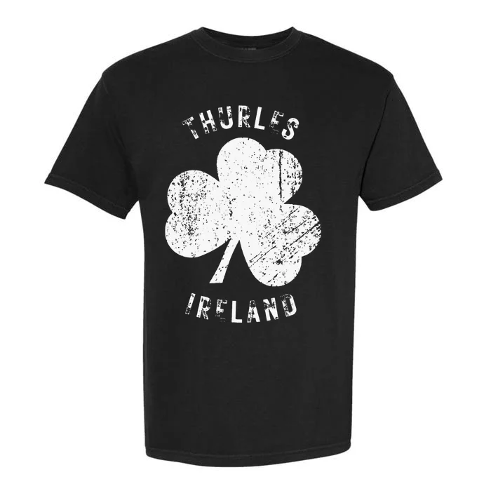 Thurles Tipperary Ireland Vintage Shamrock Distressed look Garment-Dyed Heavyweight T-Shirt