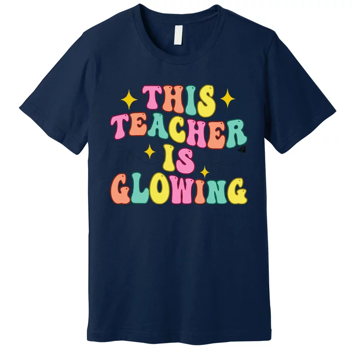 This Teacher Is Glowing Hello Summer Funny End Of School Premium T-Shirt