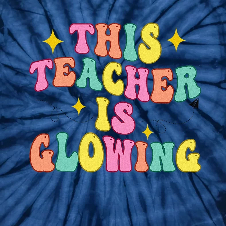 This Teacher Is Glowing Hello Summer Funny End Of School Tie-Dye T-Shirt