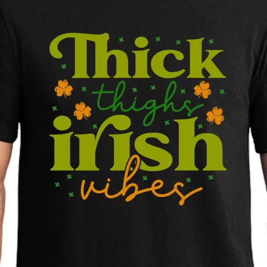 Thick Thighs Irish Vibes Retro Funny St. Patrick's Day Pajama Set