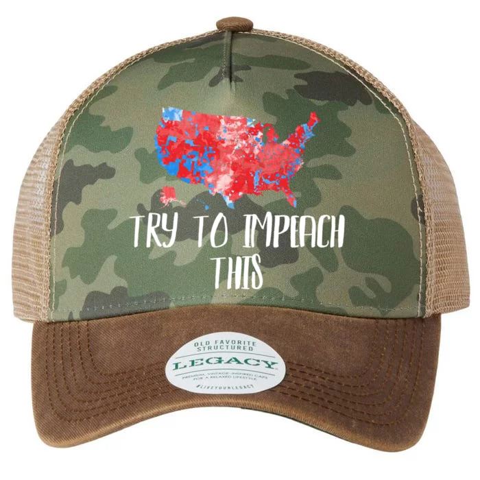 Try To Impeach This Trump Supporter 2020 Usa Republican Map Gift Legacy Tie Dye Trucker Hat