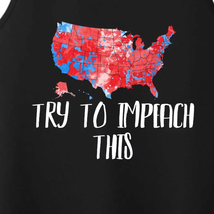 Try To Impeach This Trump Supporter 2020 Usa Republican Map Gift Performance Tank