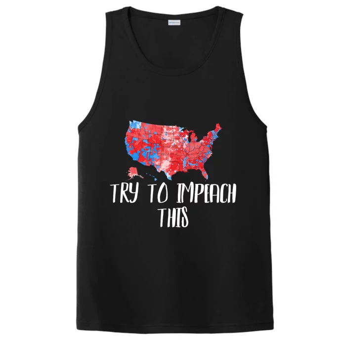 Try To Impeach This Trump Supporter 2020 Usa Republican Map Gift Performance Tank