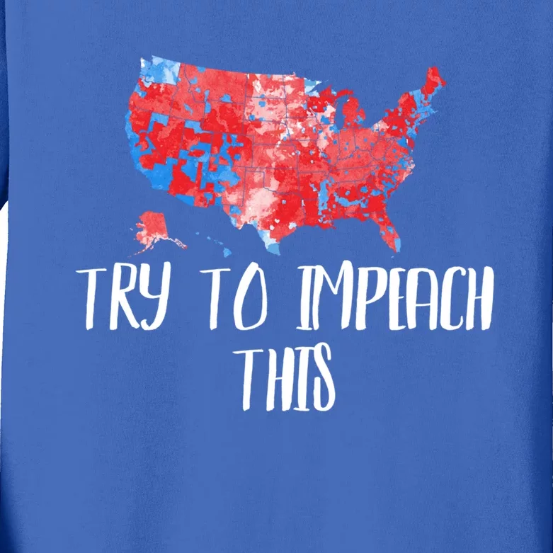 Try To Impeach This Trump Supporter 2020 Usa Republican Map Gift Kids Long Sleeve Shirt