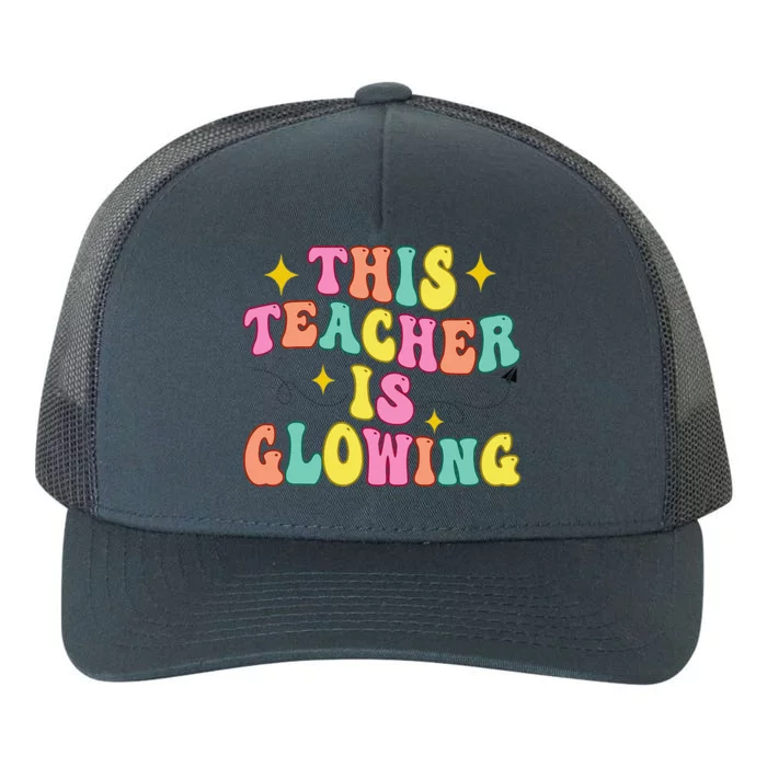 This Teacher Is Glowing Hello Summer Funny End Of School Yupoong Adult 5-Panel Trucker Hat