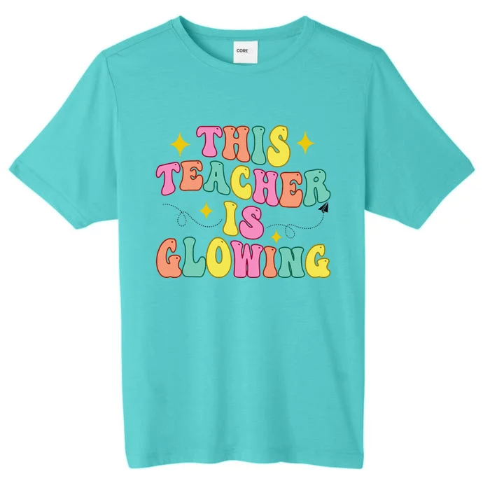 This Teacher Is Glowing Hello Summer Funny End Of School ChromaSoft Performance T-Shirt