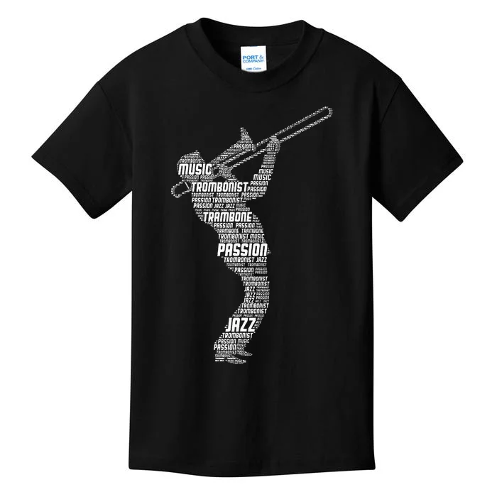 Trombone Trombonist Jazz Musician Kids T-Shirt