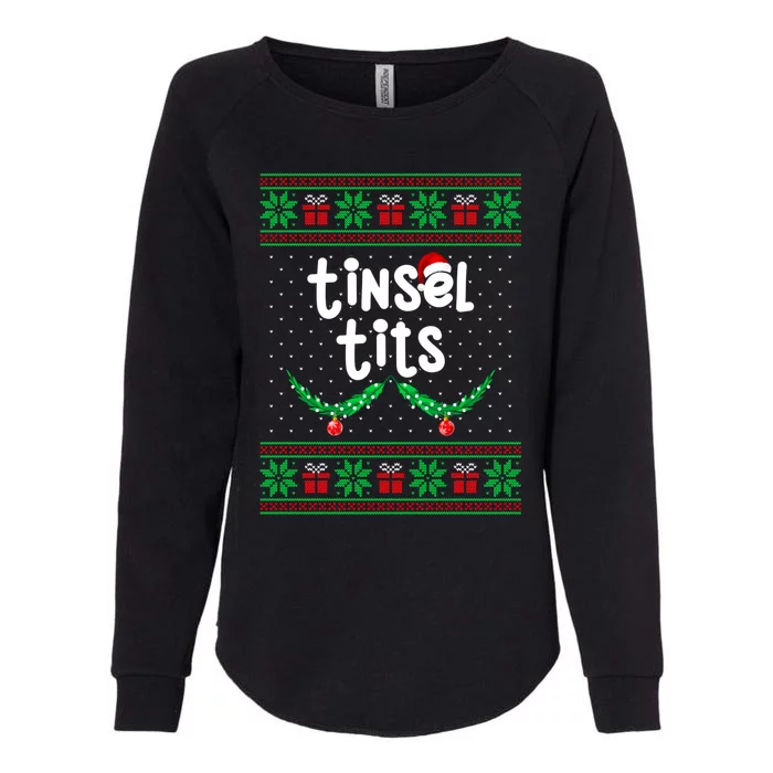 Tinsel Tits Jingle Balls Funny Matching Couple Ugly Christmas Sweater Womens California Wash Sweatshirt