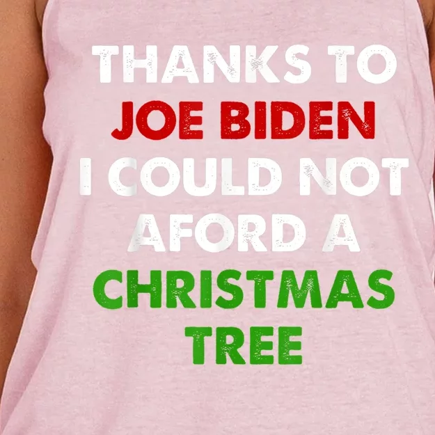 Thanks To Joe Biden I Could Not Aford A Christmas Tree Women's Knotted Racerback Tank