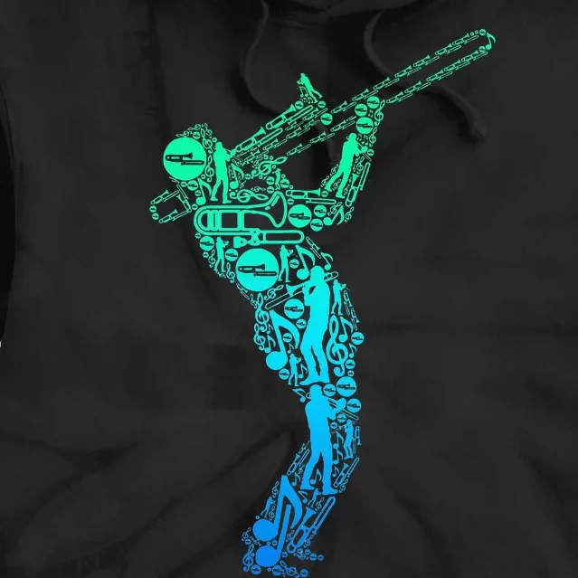 Trombone Trombonist Jazz Musician Tie Dye Hoodie