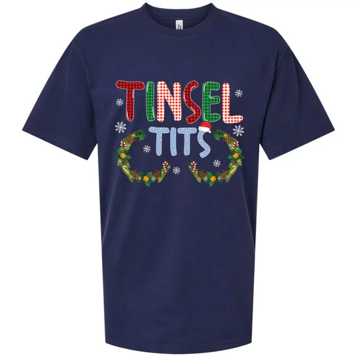 Tinsel Tits Jingle Balls Funny Matching Christmas Couple Gift Sueded Cloud Jersey T-Shirt