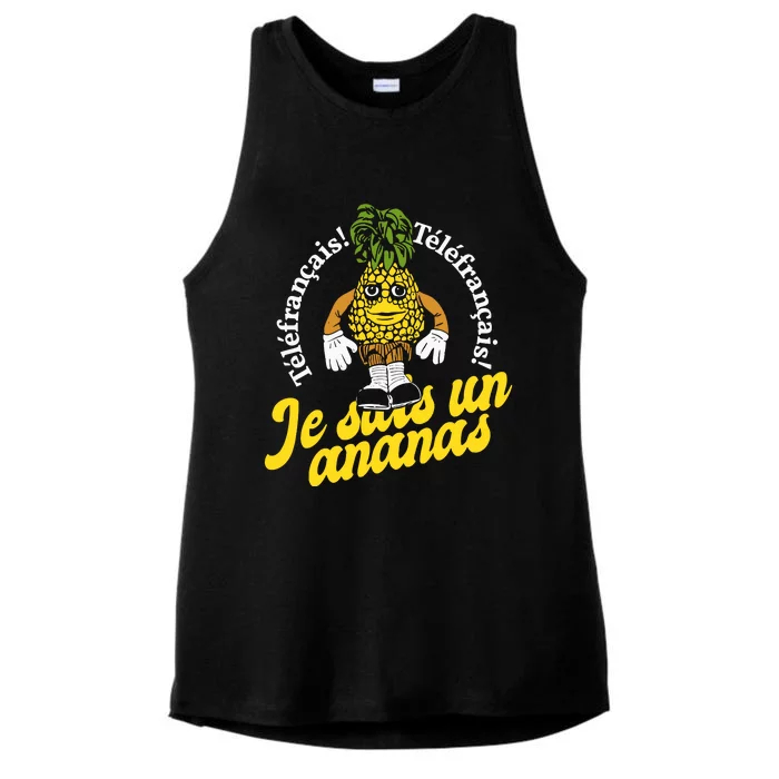 Tvo Telefrancais Je Suis Ananas Ladies Tri-Blend Wicking Tank