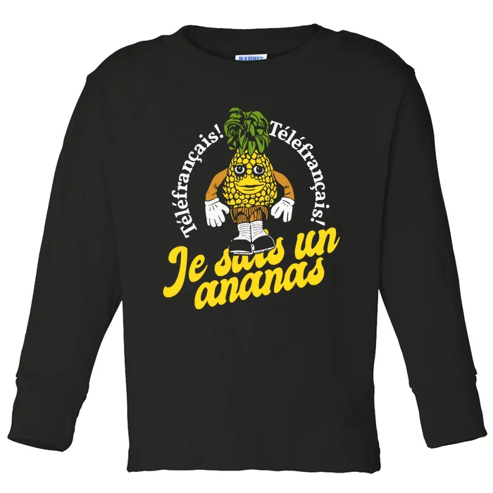 Tvo Telefrancais Je Suis Ananas Toddler Long Sleeve Shirt