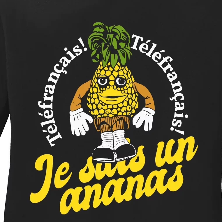 Tvo Telefrancais Je Suis Ananas Ladies Long Sleeve Shirt