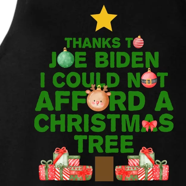 Thanks To Joe Biden I Could Not Afford A Christmas Tree Funny Ladies Tri-Blend Wicking Tank