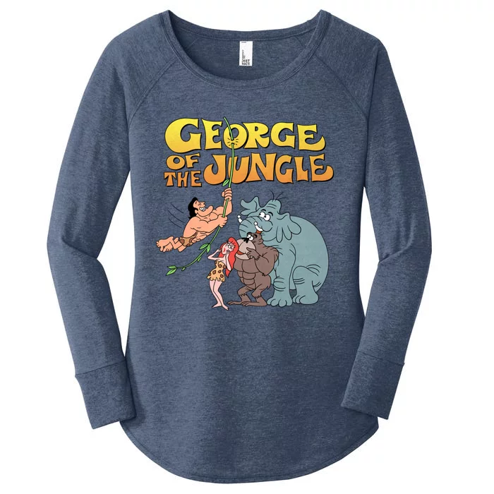 Tribute To Jay Ward George Of The Jungle Characters Women's Perfect Tri Tunic Long Sleeve Shirt