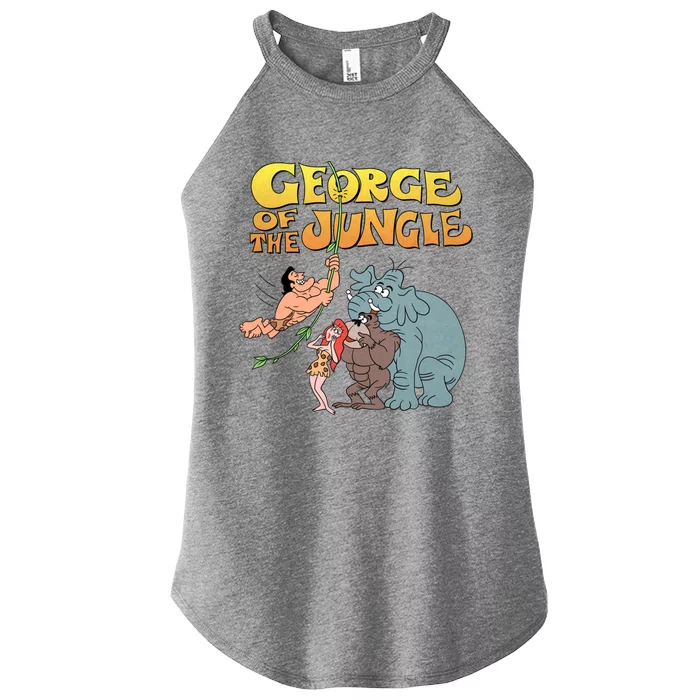 Tribute To Jay Ward George Of The Jungle Characters Women’s Perfect Tri Rocker Tank