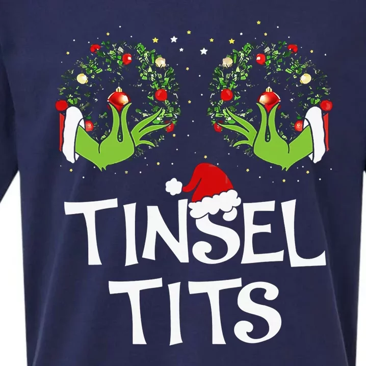 Tinsel Tits Jingle Balls Matching Couple Christmas Sueded Cloud Jersey T-Shirt