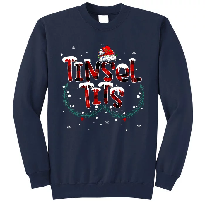 Tinsel Tits & Jingle Balls Funny Matching Christmas Couples Tall Sweatshirt