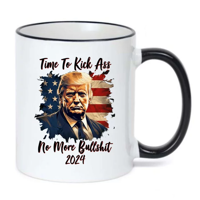 Time To Kick Ass No More Bullshit Trump 2024 Usa Black Color Changing Mug