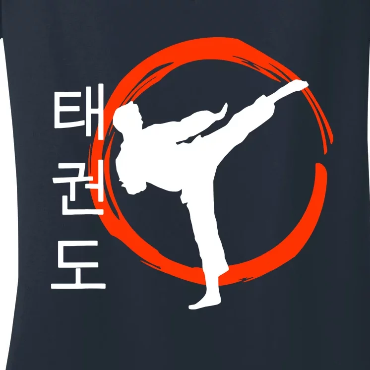 Taekwondo Tae Kwon Do Fighter Korean Women's V-Neck T-Shirt